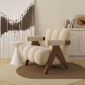 Divano di Alta Qualità dal Design Nordico Moderno per Soggiorno con Braccioli in Legno Massello, Morbido <span class=keywords><strong>e</strong></span> Delicato sulla Pelle, per Appartamenti <span class=keywords><strong>e</strong></span> Ville - Product Image 6