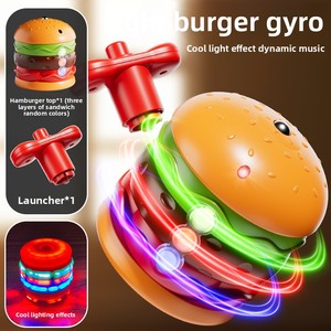 MILI Juguete Giratorio Hamburgo de Lanzamiento con un Clic, Luces LED Coloridas, Música, Emisor de Luz, Giro Interactivo con Destellos - Product Image 6