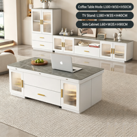 Table basse multifonctionnelle moderne 2-en-1, pliable et mobile, transformable en table à manger, pour salon domestique polyvalent
