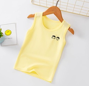 Di Estate dei capretti 100% Del Cotone Delle Ragazze Dei Ragazzi T-Shirt Senza Maniche Solido Dei Bambini Solido delle Parti Superiori Maglietta Per Il <span class=keywords><strong>Bambino</strong></span> - Product Image 3
