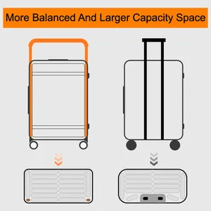 Osamic Luxury最新デザインのサイレントホイールトロリースーツケース、YKKジッパーPC軽量TSAロックスマートトラベルラゲッジ付き