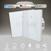 Interrupteur mural intelligent WiFi tactile de luxe à intensité variable pour la domotique, compatible avec la télécommande