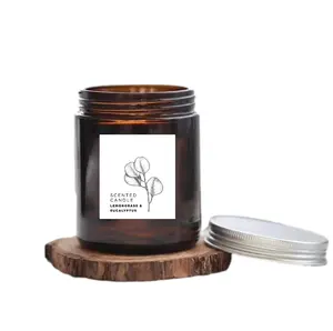 Oem Customization Any Fragrance Could Be Provided Amber Glass Jar Candle Natural Soy Wax Candle For Men