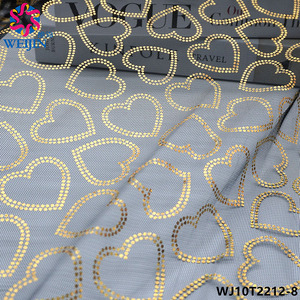 Tessuto di Tulle personalizzato con stampa <span class=keywords><strong>in</strong></span> fibra di poliestere color pesca placcato <span class=keywords><strong>in</strong></span> oro lucido tessuto a maglia a cuore - Product Image 3