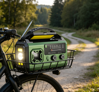 Radio de Emergencia Portátil AM/FM Solar con Manivela, Radio de Plástico, Banco de Energía de 20000mAh, Linterna LED, Salida 5V2A, Luz Alta 600