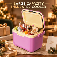 Glacière portable en PP isolée pour aliments et boissons avec couvercle verrouillable, construction durable, vente en gros usine OEM