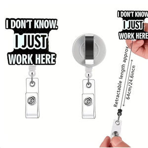 Drôle <span class=keywords><strong>je</strong></span> <span class=keywords><strong>ne</strong></span> <span class=keywords><strong>sais</strong></span> <span class=keywords><strong>pas</strong></span> <span class=keywords><strong>je</strong></span> viens de travailler ici infirmière rétractable Badge bobine acrylique ID nom porte-carte avec Clip médical Badge boucle cadeau - Product Image 3