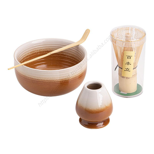 Juego de Té Matcha Ceremonial Estilo Japonés, 4 Piezas, con Batidor de Cerámica, Tazón, Soporte y Cuchara - Product Image 1