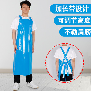 ผ้ากันเปื้อนกันน้ำ Tpu แบบไม่มีแขน สีพื้น สำหรับผู้ชาย ผู้หญิง เสื้อผ้าทำงาน ป้องกันการเปื้อนน้ำสำหรับงานชำแหละสัตว์น้ำ - Product Image 4