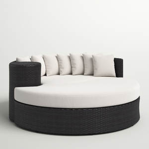 आउटडोर सूर्य लाउगर रतन विचर के साथ डेबेड डेबेड के साथ दिन बिस्तर पोलसाइड - Product Image 2