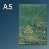 Ensemble cadeau de carnet A5 avec stylo et agenda en cuir de haute qualité de style chinois personnalisé, reliure cousue dans un coffret cadeau élégant
