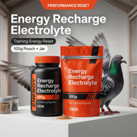 Supplément d'électrolytes avancé pour pigeons pour la récupération post-course, la réhydratation rapide et l'amélioration de l'endurance – Marque privée, OEM, Source Lab