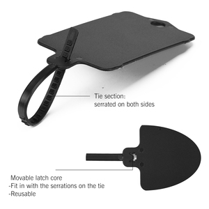 ป้ายพลาสติกเปล่าแบบใช้ซ้ำได้ สายรัดพลาสติกแบบมีรอยหยัก ขนาด 1.57*2.56 นิ้ว พร้อมป้ายฉลากขนาดใหญ่ - Product Image 3