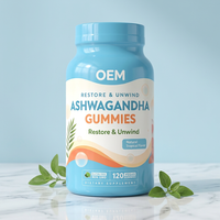 Gummies d'Ashwagandha Marque Blanche OEM, 120 Unités, Saveur Tropicale, Complément Alimentaire