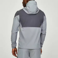 Ensemble de survêtement personnalisé pour homme avec fermeture éclair, veste à capuche et pantalon respirants à séchage rapide, légers pour la course en extérieur et l'entraînement sportif