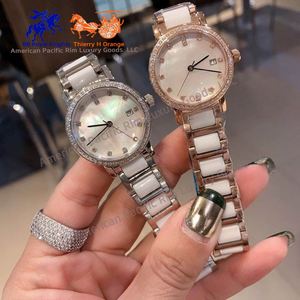 Montre-bracelet de luxe pour femme en acier inoxydable à quartz avec lunette sertie de diamants, design élégant pour affaires/mode, cadran à aiguilles Longines - Product Image 1