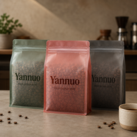 Bolsas de Plástico Personalizadas para Granos de Café, Mate, Esmeriladas, Transparentes, con Fondo Plano, Translúcidas, de 250G, con Válvula y Cierre