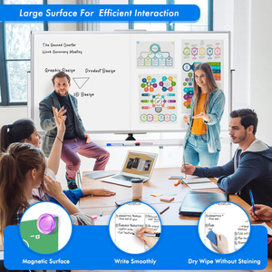 <span class=keywords><strong>Grand</strong></span> <span class=keywords><strong>tableau</strong></span> effaçable à sec réversible chevalet debout <span class=keywords><strong>tableau</strong></span> <span class=keywords><strong>blanc</strong></span> roulant double face <span class=keywords><strong>tableau</strong></span> <span class=keywords><strong>blanc</strong></span> <span class=keywords><strong>magnétique</strong></span> mobile - Product Image 2