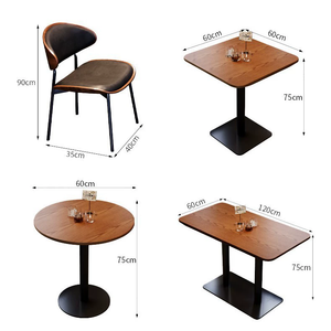Muebles de Bar Estilo Americano Retro, Juego de Sillas de Comedor de Madera Maciza y Metal, Mesas y Sillas de Café Personalizadas, Comerciales para Restaurante, <span class=keywords><strong>Bistro</strong></span> - Product Image 6