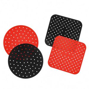 Accesorios de Cocina para el Hogar, Tapete de Silicona Redondo Resistente al Calor con Patrón, Revestimientos Antiadherentes para Freidoras de Aire - Product Image 6
