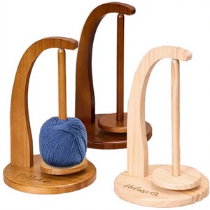 Custom Magnetic Wooden Yarn <b>Holder</b> for Knitting and Crocheting Rotating Yarn Spinner with Wall Hanging Design for Christmas - Product Image 4