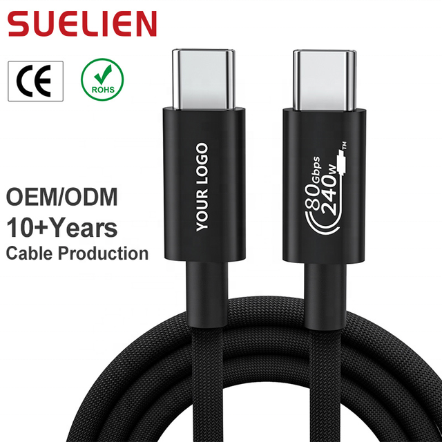 OEM USB 5.0 Cable 8k 60hz Video Display Ladekabel Usb c 240W Charging Cable 80Gbps Usb c Kabel 240w for Thunderbolt 5 Cable