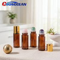 Flacons d'échantillons d'huiles essentielles liquides anti-reflet en verre ambré naturel de 50 ml