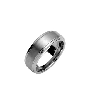 8 Mm Satin Matte Ridged Trống <span class=keywords><strong>Tungsten</strong></span> Carbide Wedding <span class=keywords><strong>Ring</strong></span>, <span class=keywords><strong>Tungsten</strong></span> Carbide Lõm Vòng - Product Image 1