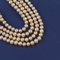 Vente en gros de perles de pommes de terre 8-9mm perles en vrac bleu, rose, vert, champagne couleur or brins de perles d'eau douce