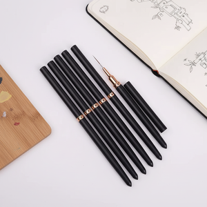 Juego de plumas de plástico para decoración de <span class=keywords><strong>uñas</strong></span> con punta de aguja, cinco piezas, portátiles, profesionales, estilo francés y japonés, plumas de gel degradado para dibujo de líneas - Product Image 1