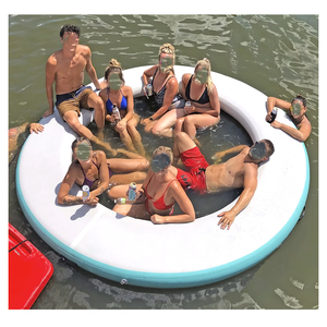 Hamac flottant gonflable de luxe pour la <span class=keywords><strong>piscine</strong></span>, chaise longue ronde avec fond en maille, île gonflable pour les fêtes au bord de la <span class=keywords><strong>piscine</strong></span> et les événements estivaux - Product Image 3