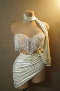 Conjunto de Vestido de Lentejuelas con Corsé y Hombros Descubiertos para Mujer, Ideal para Fiestas, Discotecas, Conciertos y Actuaciones - Product Image 4