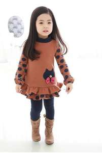 Venta al por Mayor en Línea, Ropa Infantil, Vestido Casual Dulce de Manga Larga con Lazo para Niñas, de Fábrica China - Product Image 4