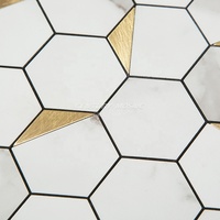 Leeven — bâton hexagonal en plastique et aluminium, bricolage, bande adhésive, carrelage de mosaïque blanche, mur de vinyle