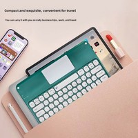Keyboard Bluetooth Ultra-Tipis 9.7-11 Inci untuk Tablet 12.9 Inci, Tombol Bulat Senyap dengan Pad Angka & Tata Letak Aritmatika