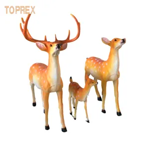 Customized Life-Size Resin Deer Statues LED Lights Christmas Reindeer Outdoor Decoration LED Motif Lights Theme Sculpture Type