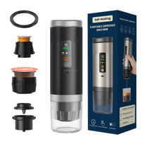 Nouvelle version améliorée - Machine à expresso portable sans fil à chauffage rapide 88W pour voiture, voyage, maison - Compatible avec les capsules et le café moulu