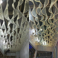 S Shape Net Cloth Lighting Drapes Luxury Led Ceiling Lights Curtain Fabric Strip Hanging Illumination for Wedding Decoration