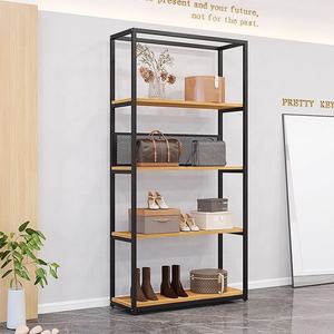 カスタム男性服ディスプレイラック金属と木制ブティック衣料品ディスプレイ棚スタンドショップ家具衣装店 - Product Image 5