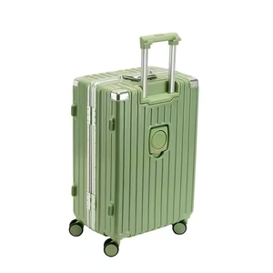 Modern Luxury Classic Style Lightweight 4-<b>Wheel</b> Spinner Suitcase TSA <b>Lock</b> Hard Shell Aluminum Luggage PC Cup Holder Carry-On - Product Image 1