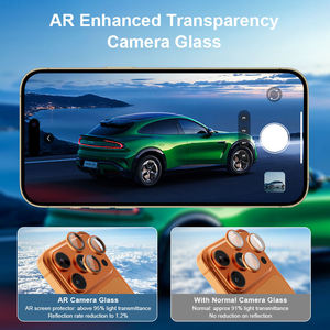 Protection d'objectif d'appareil photo AR transparente OEM pour téléphone portable avec localisateur d'installation pour iPhone 17 Pro Max - Product Image 4
