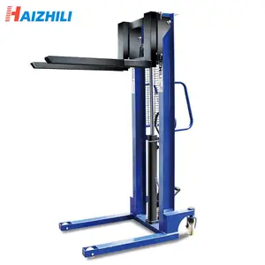 Haizhili barato hidráulico manual pallet lifter stacker 2ton capacidade 1.6m mão empilhadeira empilhadeira para a indústria leve