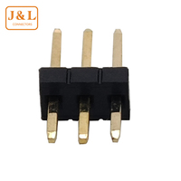 Header Pin J&L Berkualitas Tinggi DIP Brass 1.27mm 1*3 Pin Male Single/Dual Row Berlapis Emas IP20 untuk Koneksi PCB dan Kabel