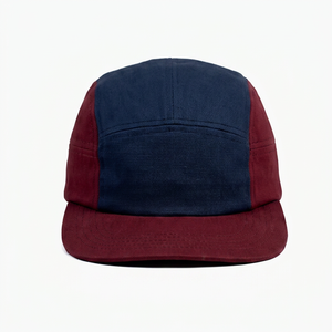Unisex <b>Navy</b> Blue And Burgundy Color Block <b>Baseball</b> <b>Cap</b> Casual Style Adjustable Fit Four Seasons Wear - Product Image 1