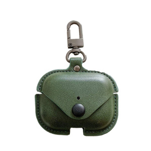 Étui protecteur Portable en <span class=keywords><strong>cuir</strong></span> PU, <span class=keywords><strong>coque</strong></span> antichoc pour écouteurs <span class=keywords><strong>AirPods</strong></span> Pro, pièces - Product Image 1