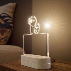 New 3-Tone Oval Wooden Lamp Holder with 3D Crystal <b>Ball</b> Portable USB <b>LED</b> Night Light Remote Control Middle Sizes - Product Image 4