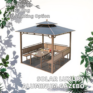 Pavillon de loisirs en aluminium à ossature métallique de luxe solaire bon marché, avec revêtement en poudre, pour terrasse et balcon - Product Image 6