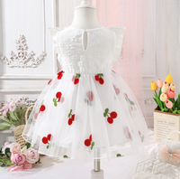 Robe de Fée pour Bébé Fille avec Grand Nœud et Broderie Florale, Manches Courtes en Polyester, Tenue de Fête Estivale Tendance pour Enfants