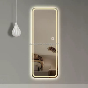 מראה סלון באורך מלא בגודל מלא עם אורות הוביל מגע עם תאורה מופעלת עמעום סטנדאפ-אפ עיצוב שיער - Product Image 5