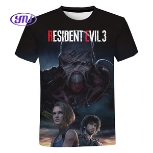 2025 Hot trò chơi video Resident Evil in cho mùa hè giản dị 3D in ấn Áo sơ mi từ người đàn ông Vòng cổ cá tính Tops - Product Image 3